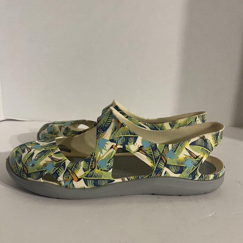Crocs Women's Swiftwater Wave Tropical Volt Green Water Shoes SZ 7